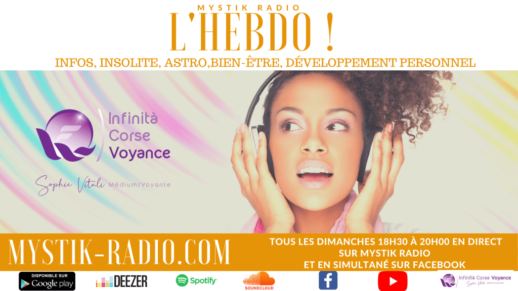 L’HEBDO ! L’émission présentée par Sophie Vitali médium et voyante corse L'HEBDO ! L'émission présentée par Sophie Vitali médium et voyante corse